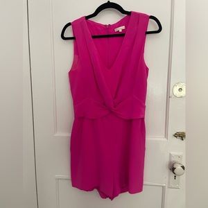 Shoshanna bright pink silk romper. Size small.